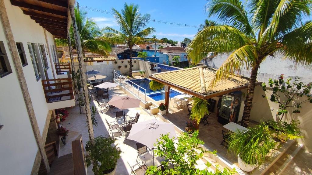 Vista de cima Barreto Hospedagem com piscina, área de lazer, churrasqueira em Pousadas na Praia de Tabatinga.