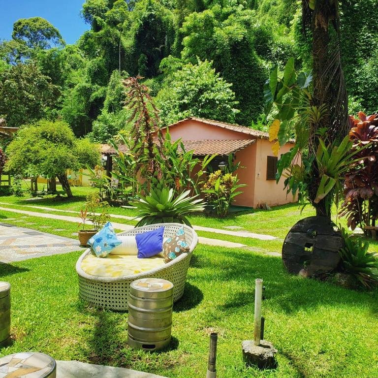 Vista da area de lazer do Chalés Internacionall na Praia da Almada.